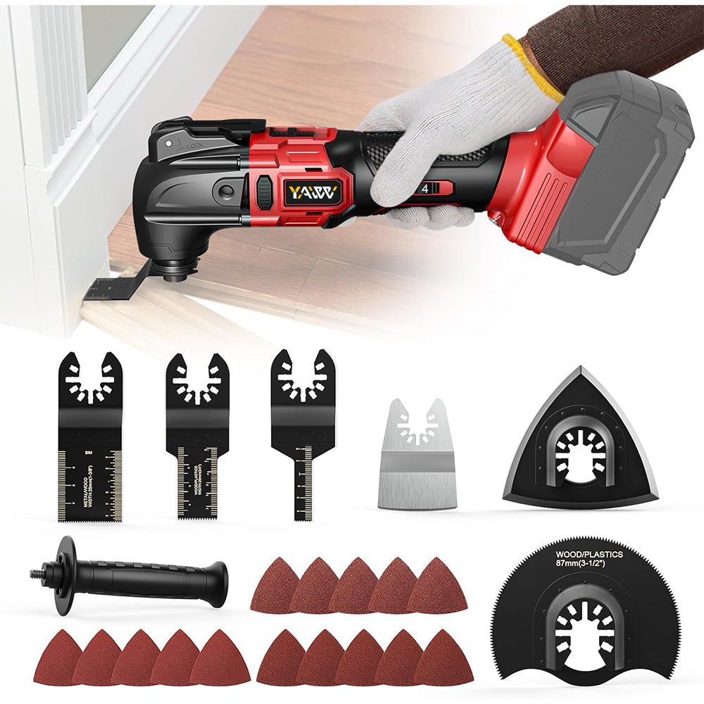 Cordless Oscillating Tool for Milwaukee 18V Battery, 6 Variable Speed Brushless-Motor Tool, Oscillating multi tool kit for Cutting Wood Drywall Nails Remove Grout & Sanding(Battery Not Included)