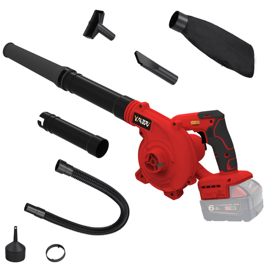 Cordless Leaf Blower for Milwaukee M18 Battery,Electric Jobsite Air Blower with Brushless Motor,6 Variable Speed Up to 180MPH,2-in-1 Handle Electric Blower and Vacuum Cleaner(Battery Not Included)