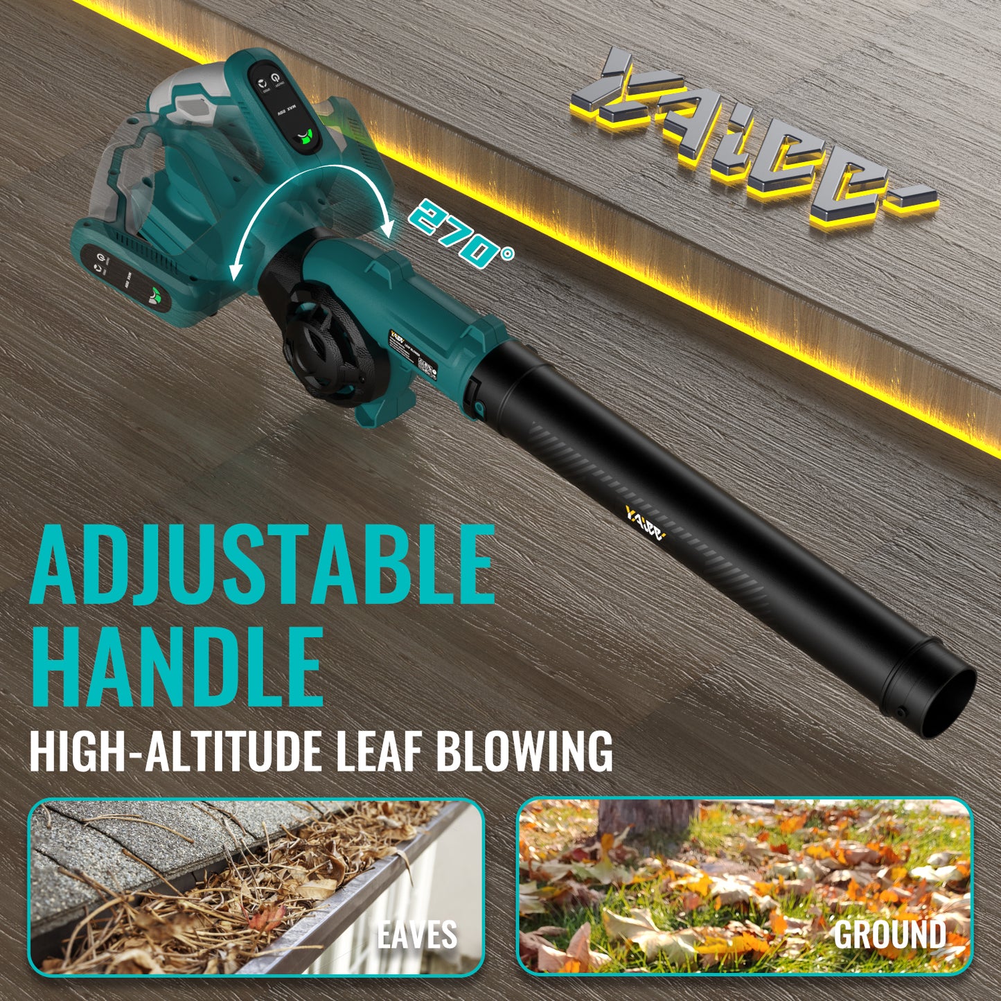 Leaf Blower, Cordless Leaf Blower for Makita 18V Battery, 3 Speed Modes Up to 200MPH, 270° Rotatable Electric Leaf Blower with 4 Blowing Nozzles for Lawn Care and Yard(Battery Not Included)