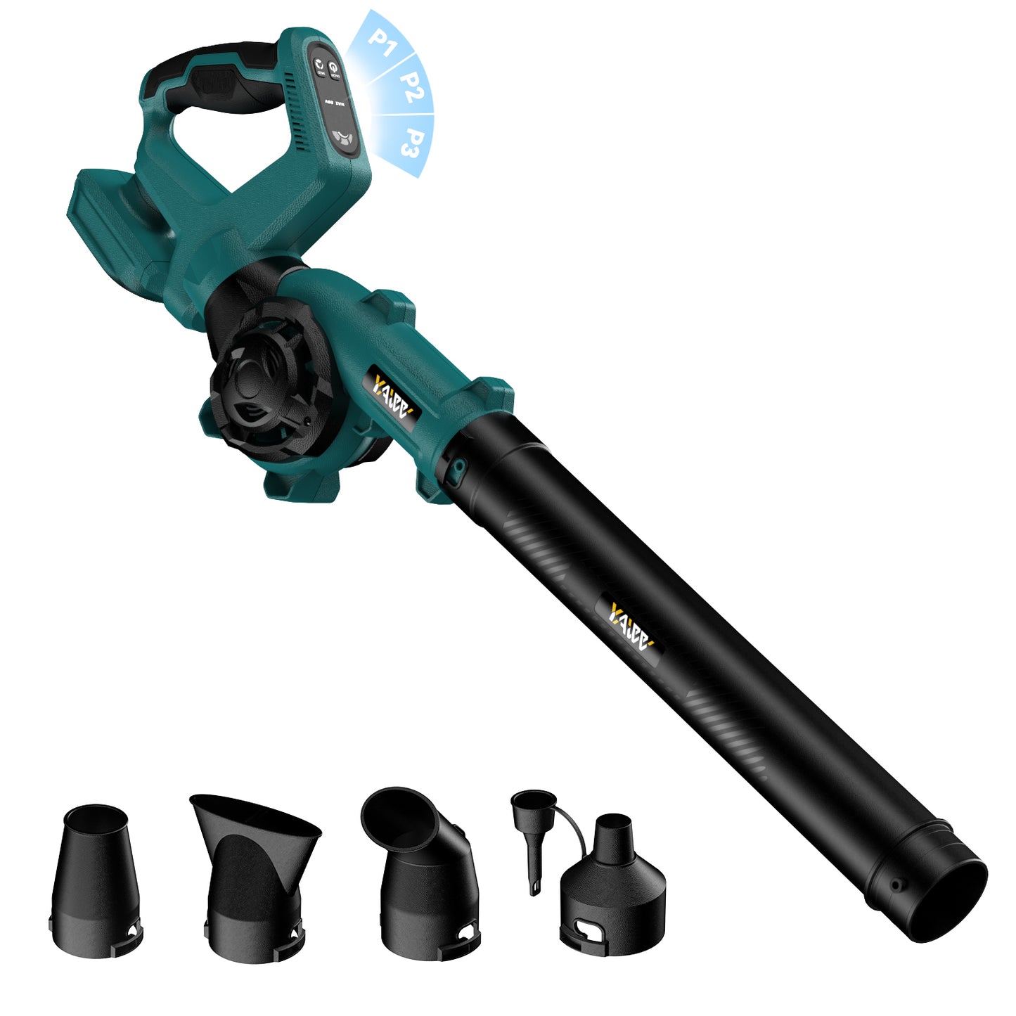 Leaf Blower, Cordless Leaf Blower for Makita 18V Battery, 3 Speed Modes Up to 200MPH, 270° Rotatable Electric Leaf Blower with 4 Blowing Nozzles for Lawn Care and Yard(Battery Not Included)