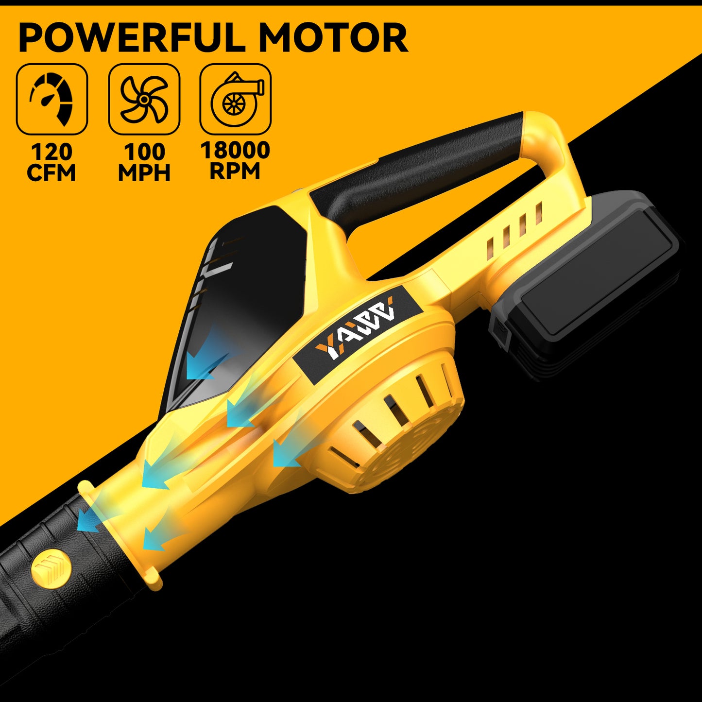 Cordless Leaf Blower for Dewalt 20V Max Battery,Handheld Electric Jobsite Air Blower,5 Variable Speed Up to 150MPH,100 CFM Powerful for Lawn Care,Snow Blow,Yard Clean(Battery Not Included)