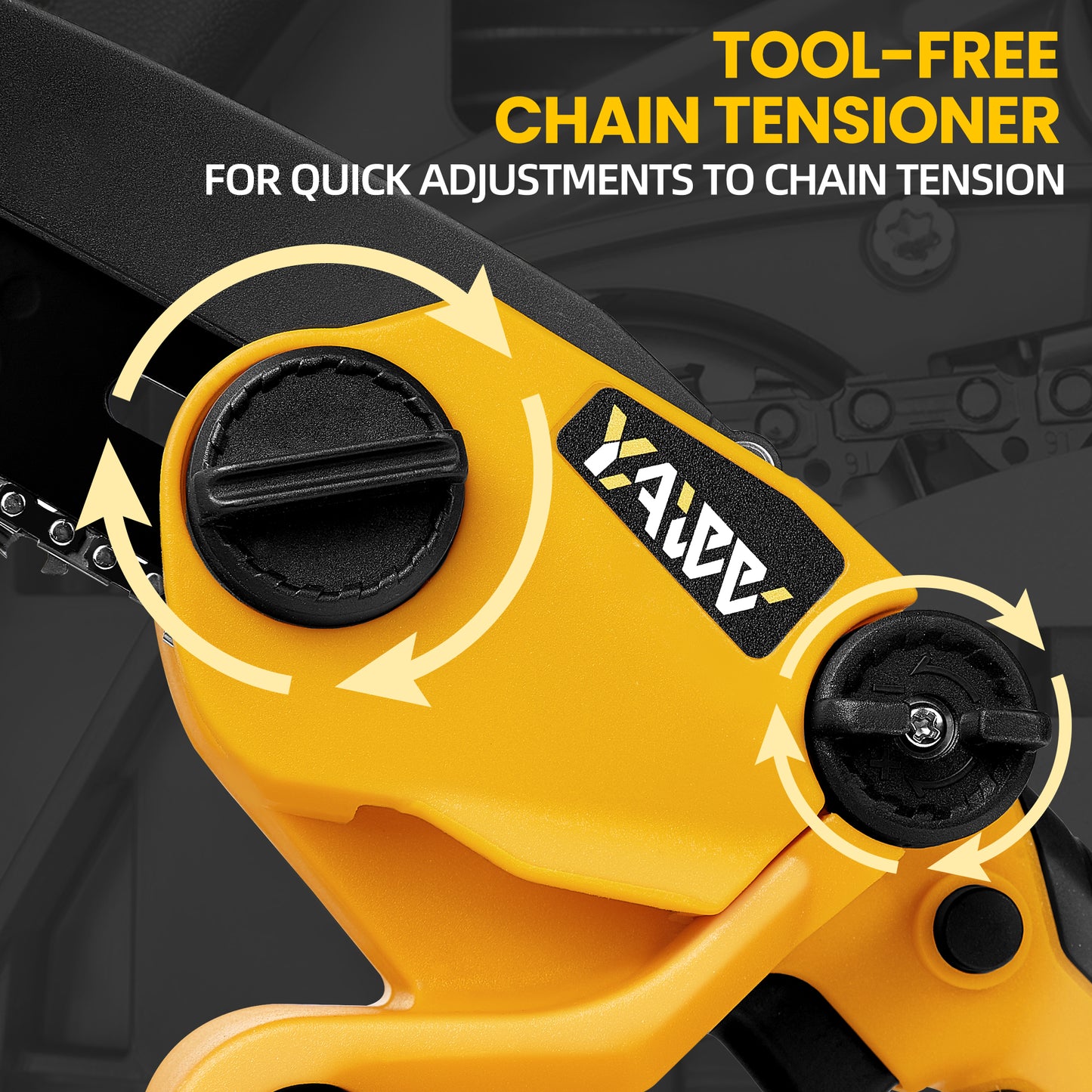 Mini Chainsaw for Dewalt 20V Max Battery, 6 Inch Cordless Chain Saw with Brushless Motor and Security Lock, Battery Powered Mini Chainsaw with 2 Replacement Chains for Wood Cutting,Tree Trimming